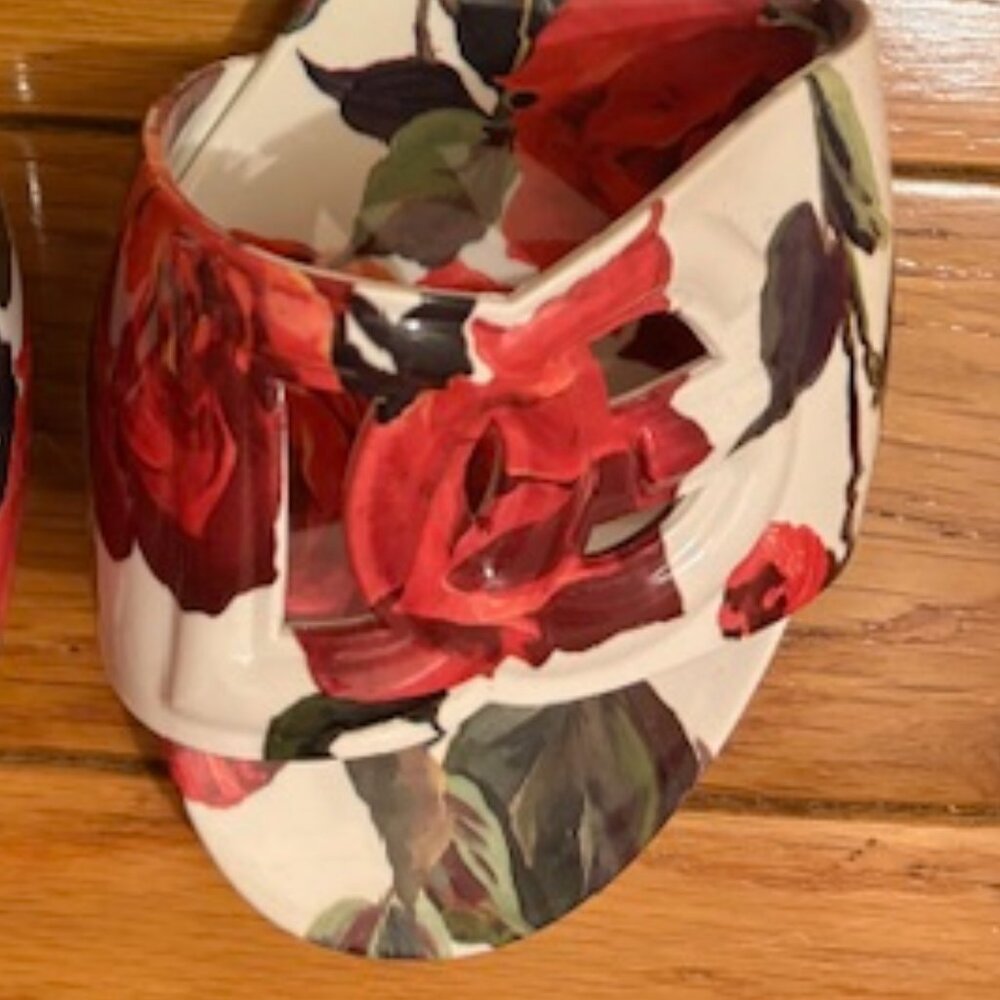 Dolce and Gabbana Floral Slides w/ Log Cutout, Sz 9, NIB - Picture 7 of 12